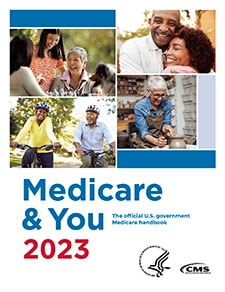 Portada del manual Medicare y usted de 2023. El manual oficial del gobierno de EE. UU. de Medicare