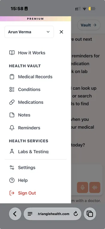 Triangle health screenshot 3