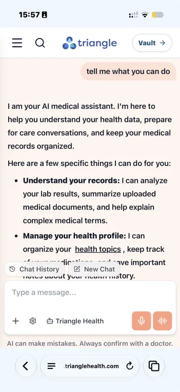 Triangle health screenshot 1